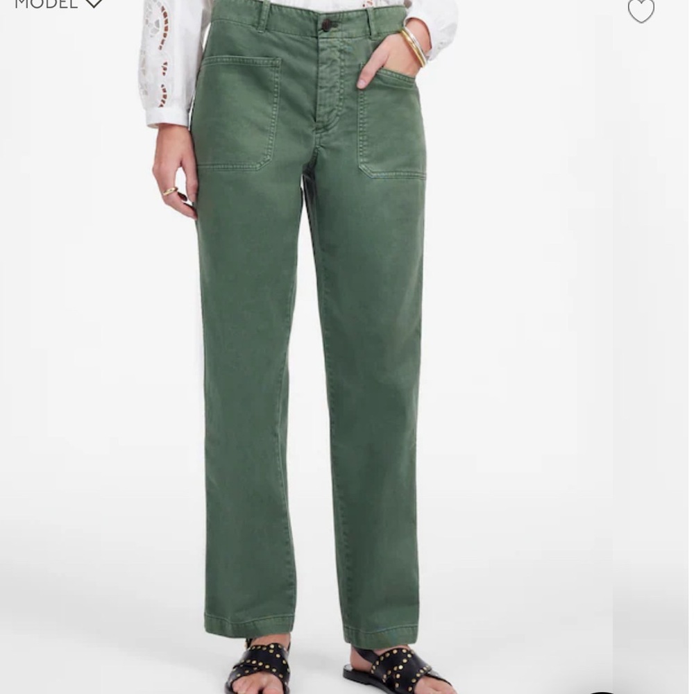 NWT Madewell Taper Leg Utility Pant in Garment Dyed Twill, Size 0